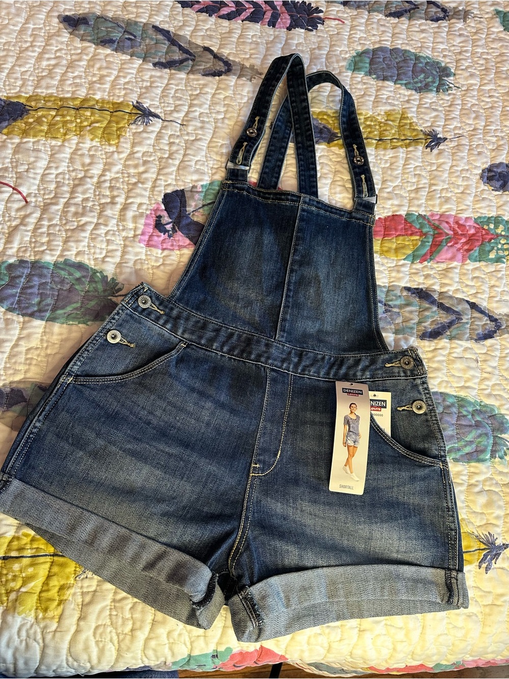 Levi's Dark Blue Denim Short Overalls